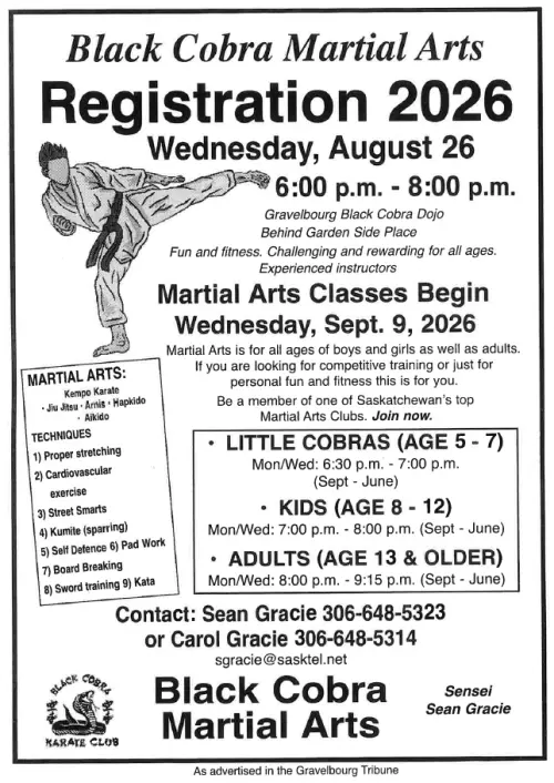 Black Cobra Martial Arts Registration 2026